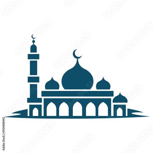 Mosque Logo Design vector, Mosque Silhouette Design Vector