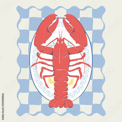 Lobster fish Seafood design. Lobster vintage artwork for t shirt print , poster and other uses.