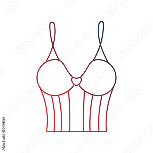 brassiere gradient outline icon with white background vector stock illustration