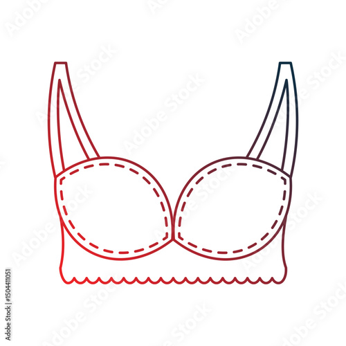 brassiere gradient outline icon with white background vector stock illustration