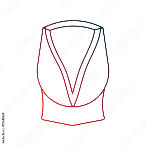 brassiere gradient outline icon with white background vector stock illustration