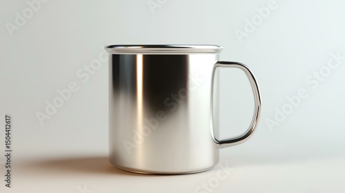 This sleek stainless steel mug offers a modern design perfect for enjoying hot beverages or cold drinks