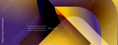 Abstract gradients overlap, creating dynamic visual flow. Purple, gold hues dominate composition. Text reads background design.