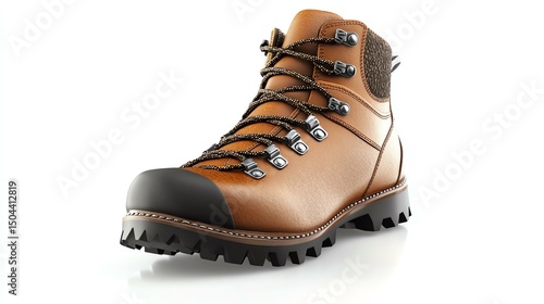 Stylish brown hiking boot designed for outdoor adventures. Perfect for trekking enthusiasts who seek comfort and durability on rugged trails. Ideal for nature lovers and explorers.