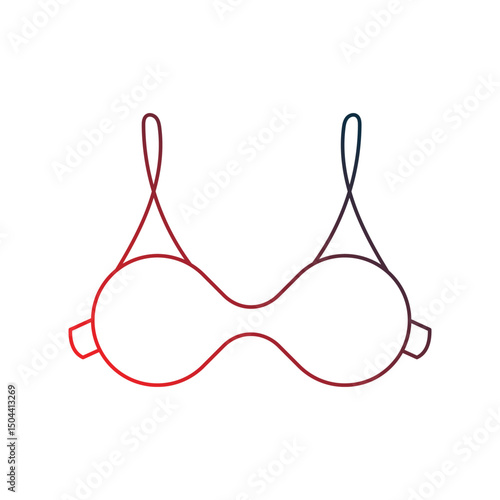 brassiere gradient outline icon with white background vector stock illustration