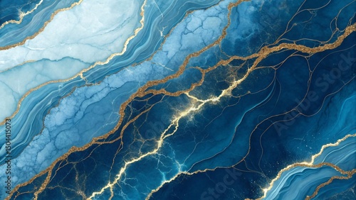 Elegant blue marble texture with gold veins perfect for background design and decoration