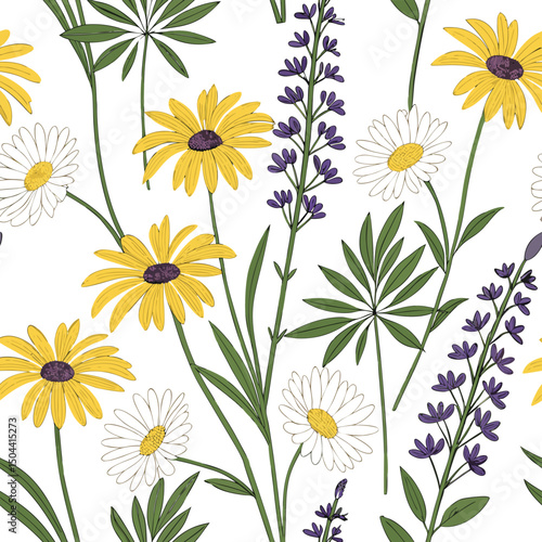 seamless vector flower illustrasion