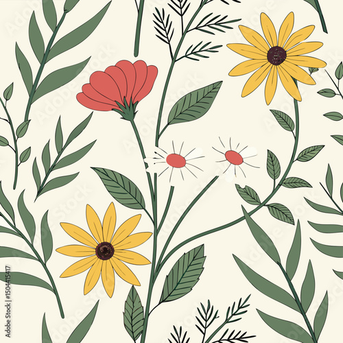 seamless vector flower illustrasion