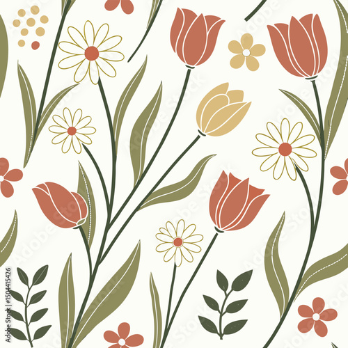 seamless vector flower illustrasion