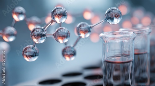 Biotech drug discovery research in laboratory chemical analysis scientific environment high-tech viewpoint