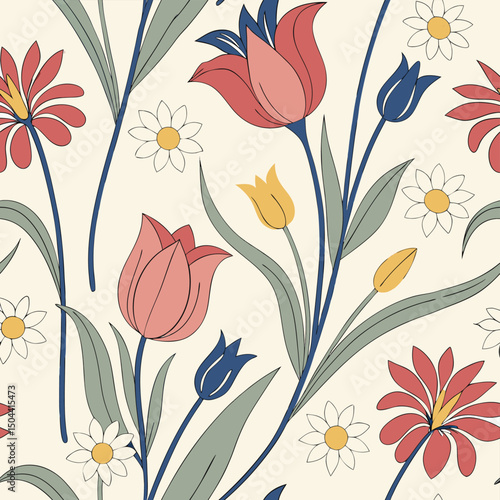 seamless vector flower illustrasion