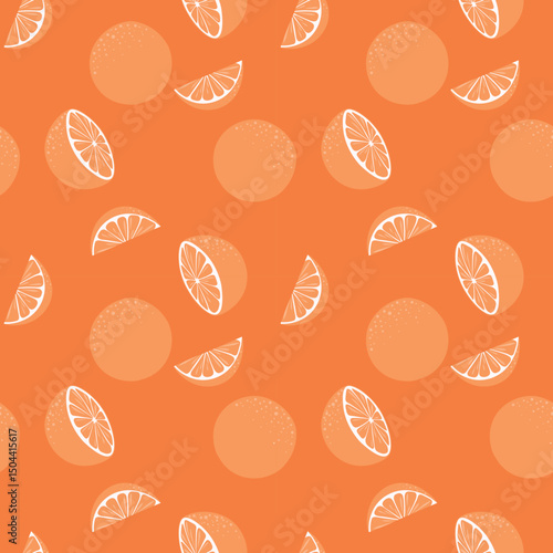 Seamless orange Fruit Pattern – Colorful Tropical Exotic Fruit Background for print