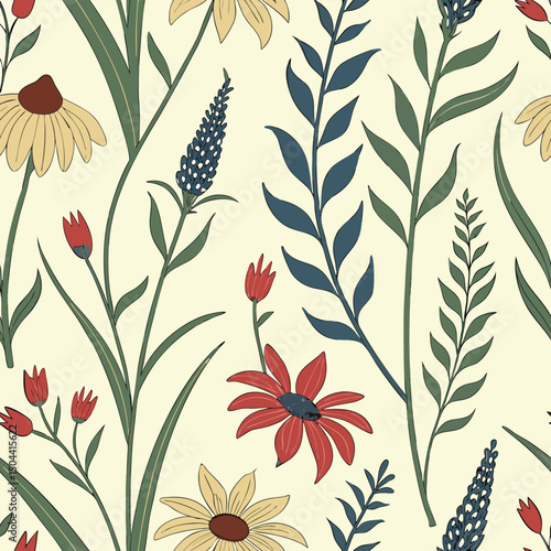 seamless vector flower illustrasion