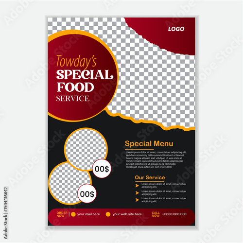 Modern clean and best vector food flayer design