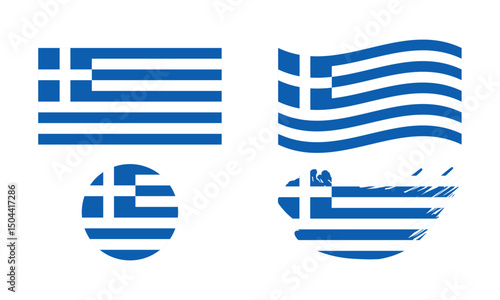 Greek flag in different shapes