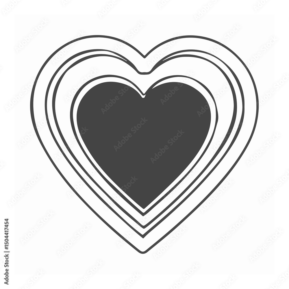 Golden heart symbol with romantic design for Valentine's Day Golden heart symbol with romantic design for Valentine's Day