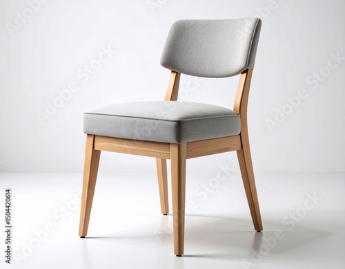 Wallpaper Mural Light Gray Fabric Upholstered Wooden Dining Chair Torontodigital.ca