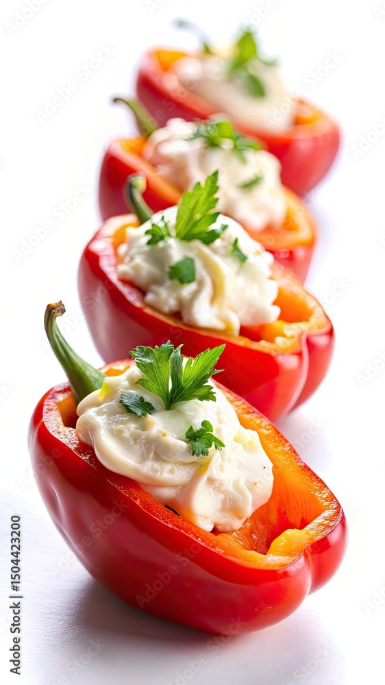 Red Peppers Stuffed with Cream Cheese Appetizer Red Peppers Stuffed with Cream Cheese Appetizer