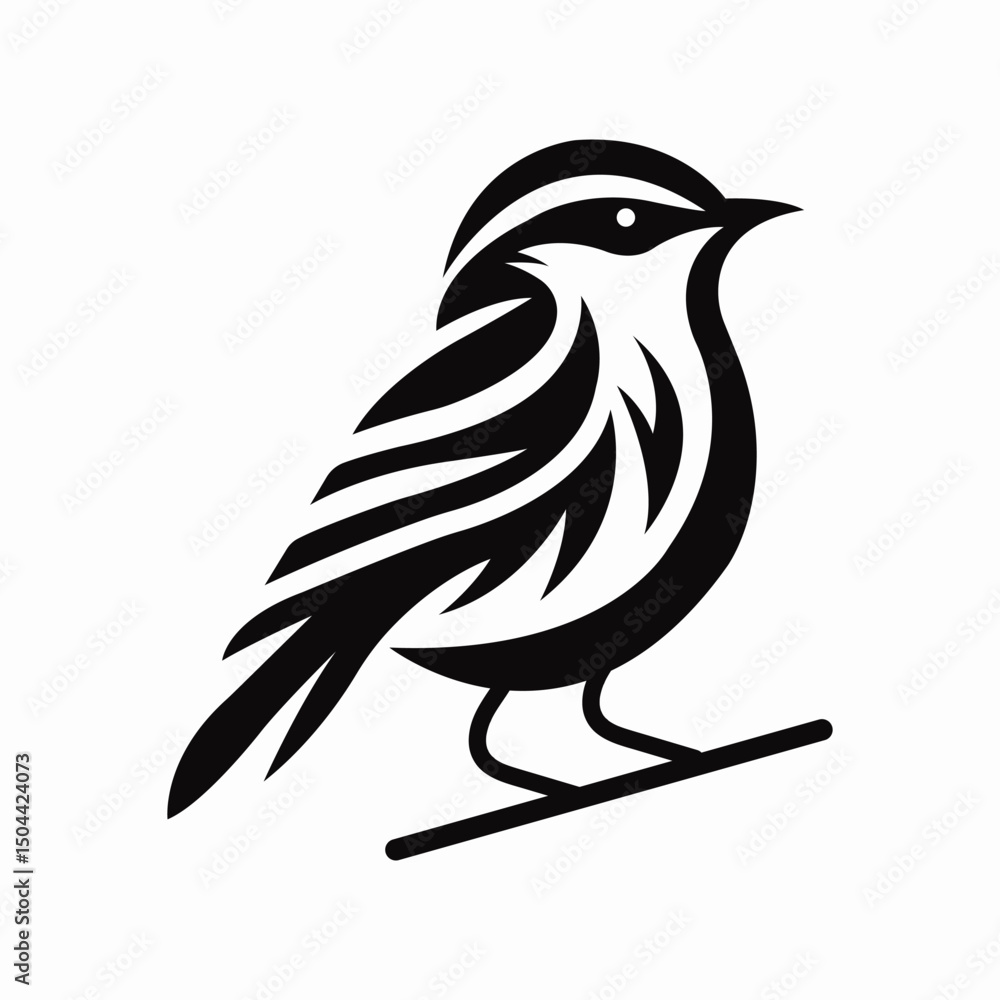 Cute Cartoon Bird silhouette Logo Vector Design Cute Cartoon Bird silhouette Logo Vector Design