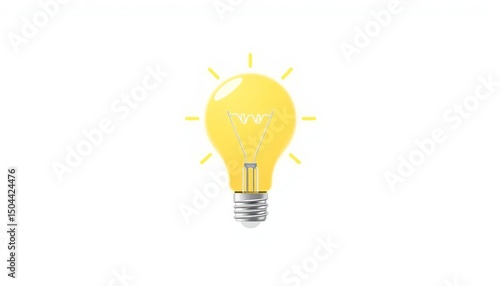 Flat style light bulb icon, isolated on white background Simple energy and idea symbol, icon, background