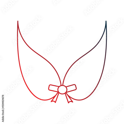 brassiere gradient outline icon with white background vector stock illustration