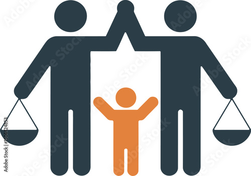 Child Custody Agreement Icon. Family Law Justice Concept Vector Illustration.