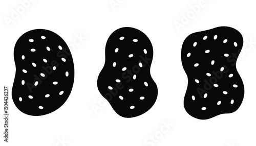 Abstract Organic Blob Shapes Vector Set with Dots