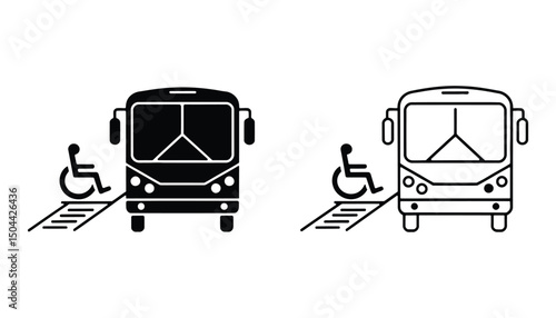 Wheelchair Accessible Bus Icon Vector