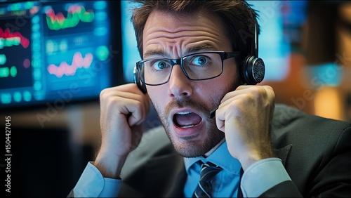Happy Stock Trader Celebrates Market Victory
