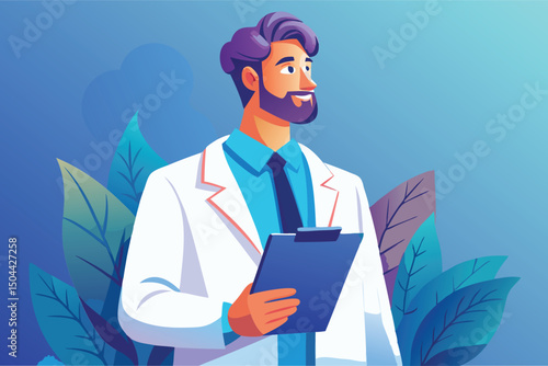 Confident Doctor with Clipboard. Healthcare Professional Portrait