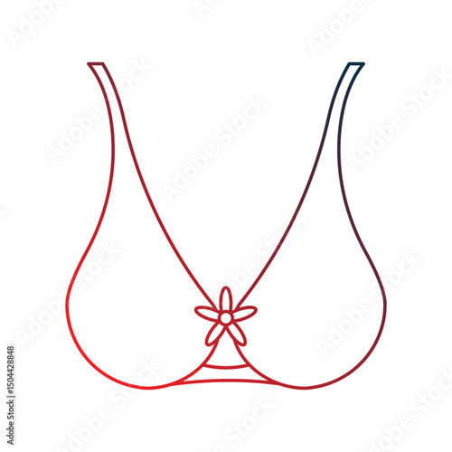 brassiere gradient outline icon with white background vector stock illustration