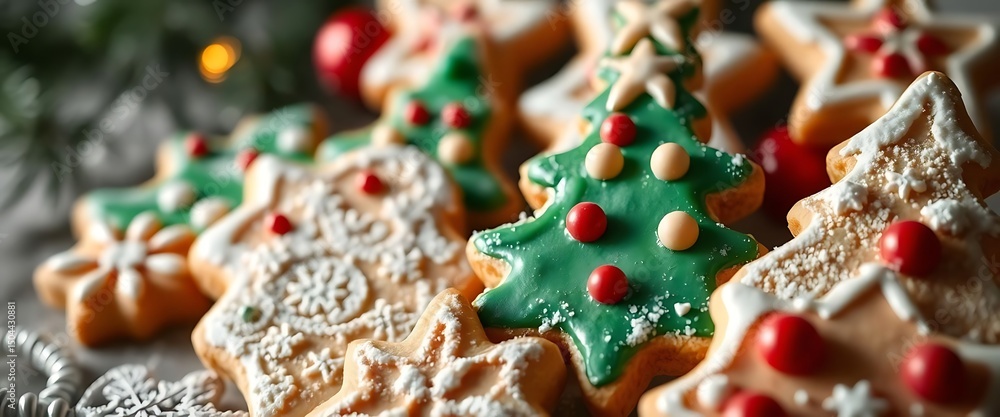 custom made wallpaper toronto digitalclose up of a plate of cookies decorated like christmas trees