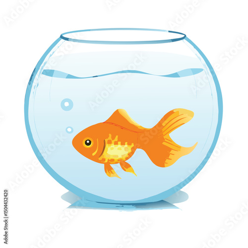 goldfish in aquarium vector