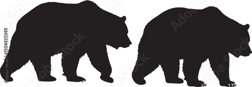 Bear standing silhouette vector illustration