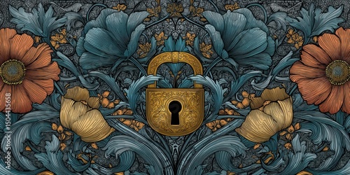 Lucchetto floreale stilizzato