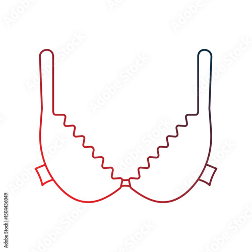 brassiere gradient outline icon with white background vector stock illustration