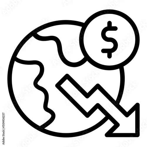 global economic crisis icon line