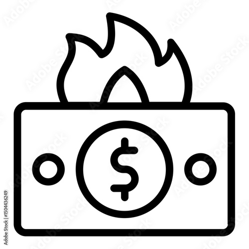 burn money icon line