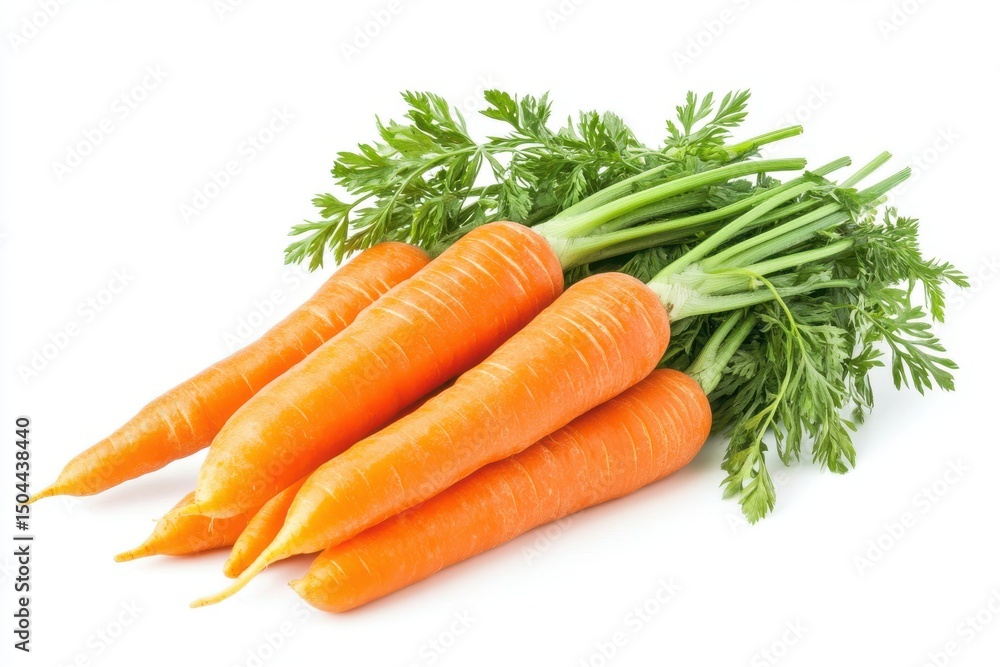 Fresh organic carrots with green tops Fresh organic carrots with green tops