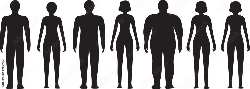 Human Body Shape Icons in Minimal Line Art Vector Style Human Body Shape Icons in Minimal Line Art Vector Style