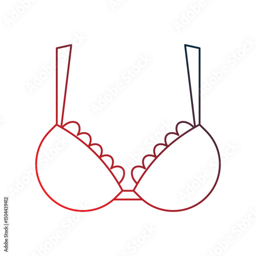 brassiere gradient outline icon with white background vector stock illustration