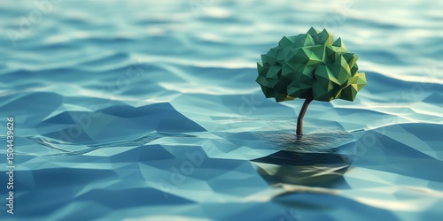 Albero Poligonale Fluttuante sull'Acqua