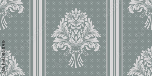 Damask seamless pattern element. Vintage classical old fashioned damask ornament, seamless texture for wallpapers, textile.