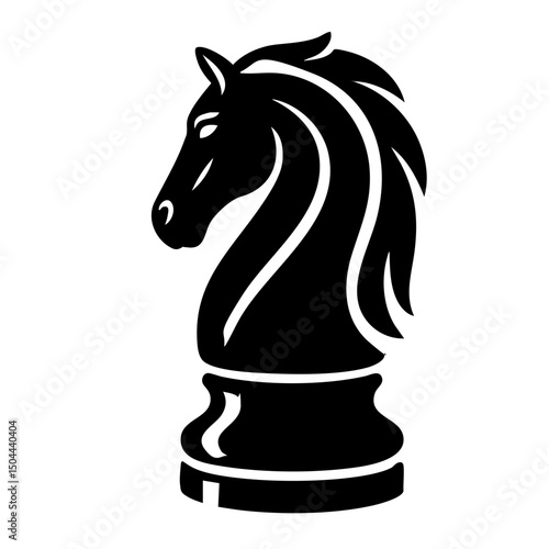 chess horse vector illustration Vector Black and White Silhouette illustration Svg