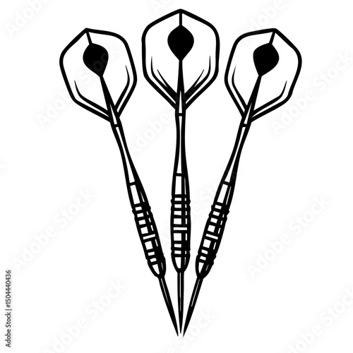 Dart Vector Black and White Silhouette illustration Svg