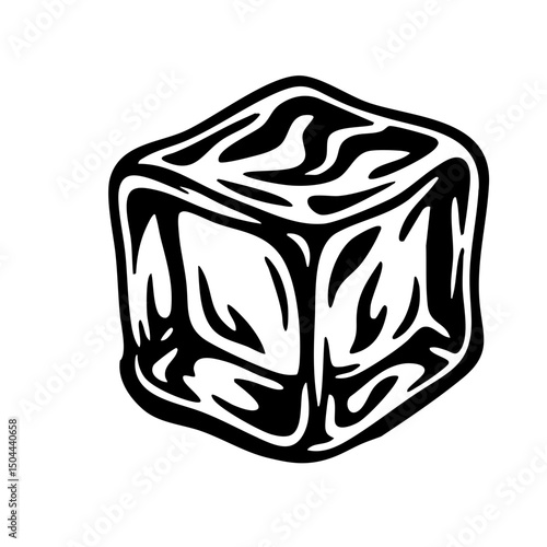Ice Cube Vector Black and White Clipart Cut File Svg Silhouette Isolated