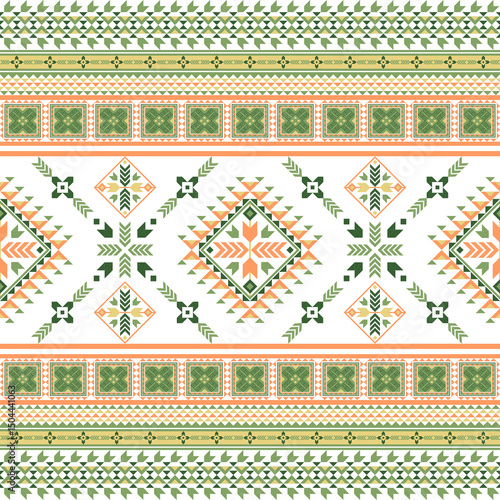 Geometric ethnic Navajo Native American pattern. Abstract ethnic geometric pattern design for fabric, tile, clothing, carpet, embroidery and background. Vector ethnic Navajo Native American design    