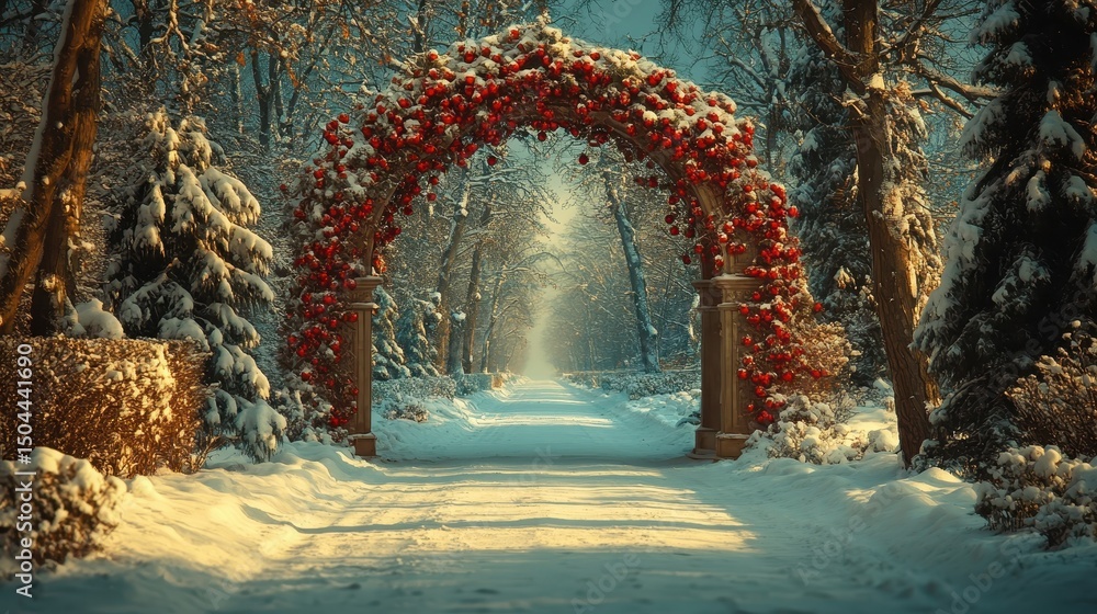 Fototapeta premium Arco innevato nel bosco