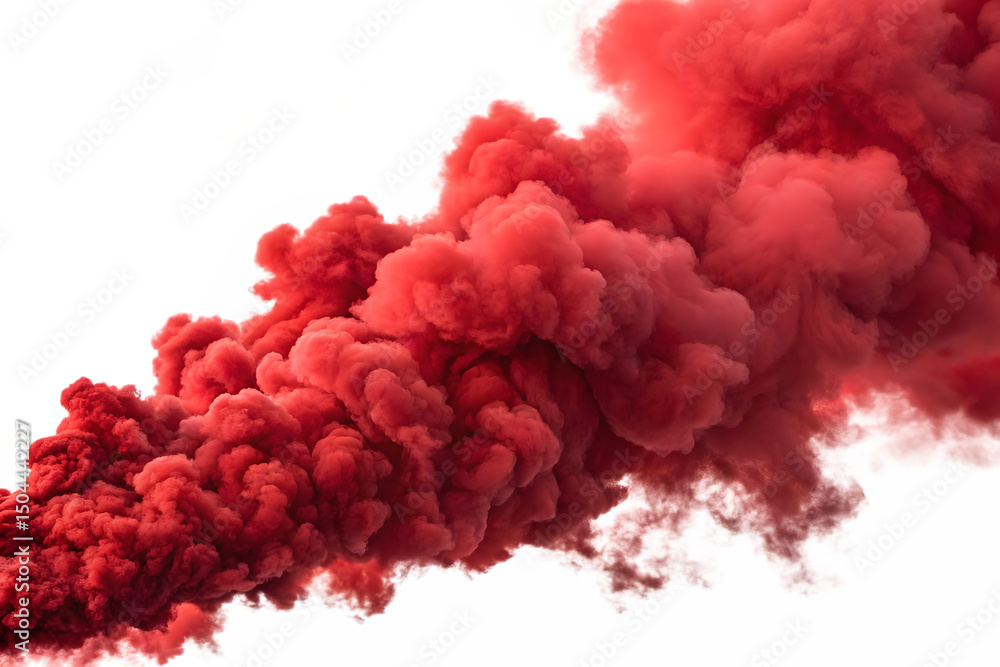 Fototapeta premium red smoke isolated on transparent background.