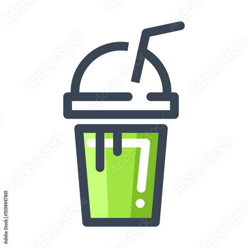 Ice blended macha with lid